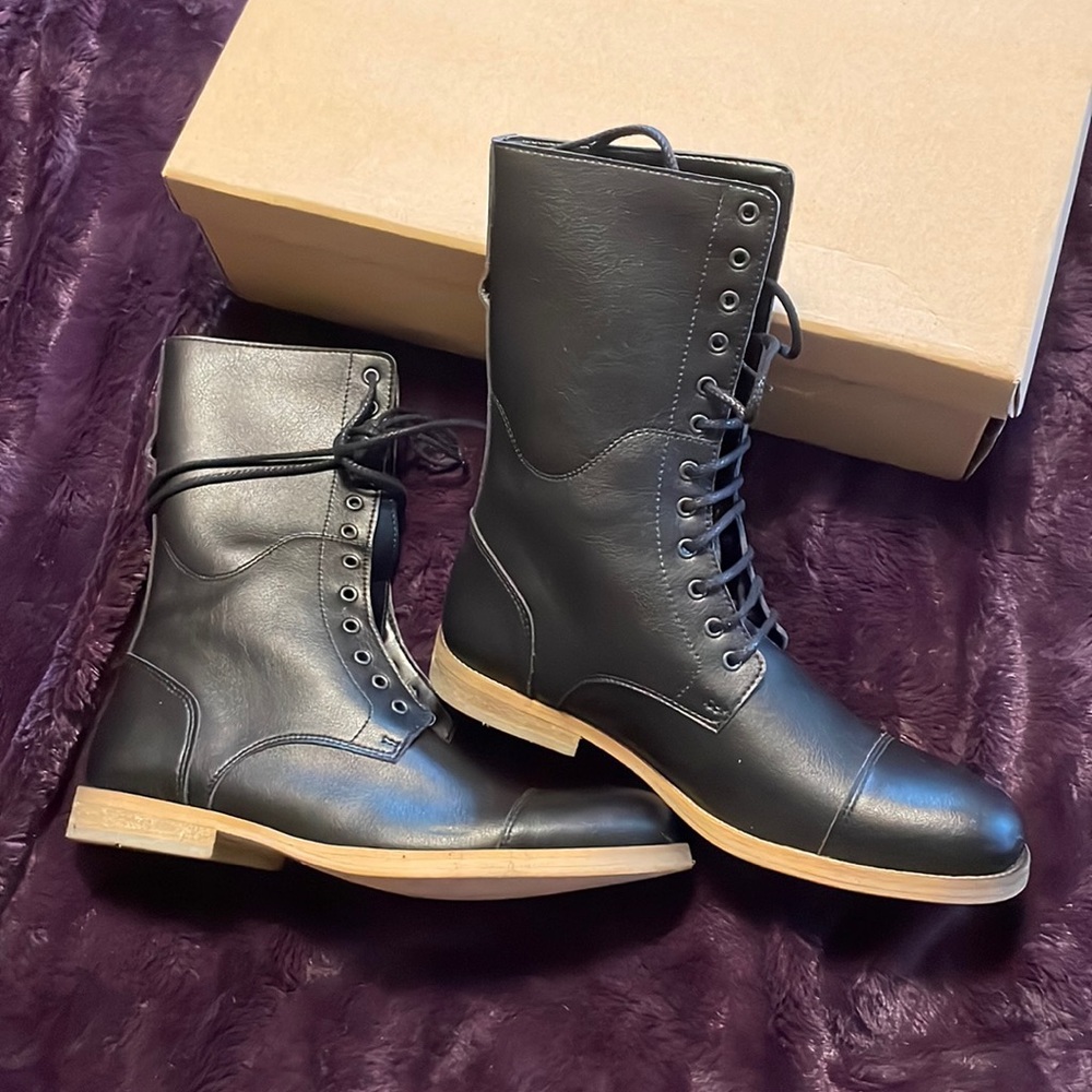 Brave GentleMen Defender Cap Toe Vegan Leather Men’s Tall Boots